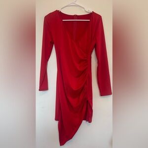 Chic Red Long Sleeve Dress